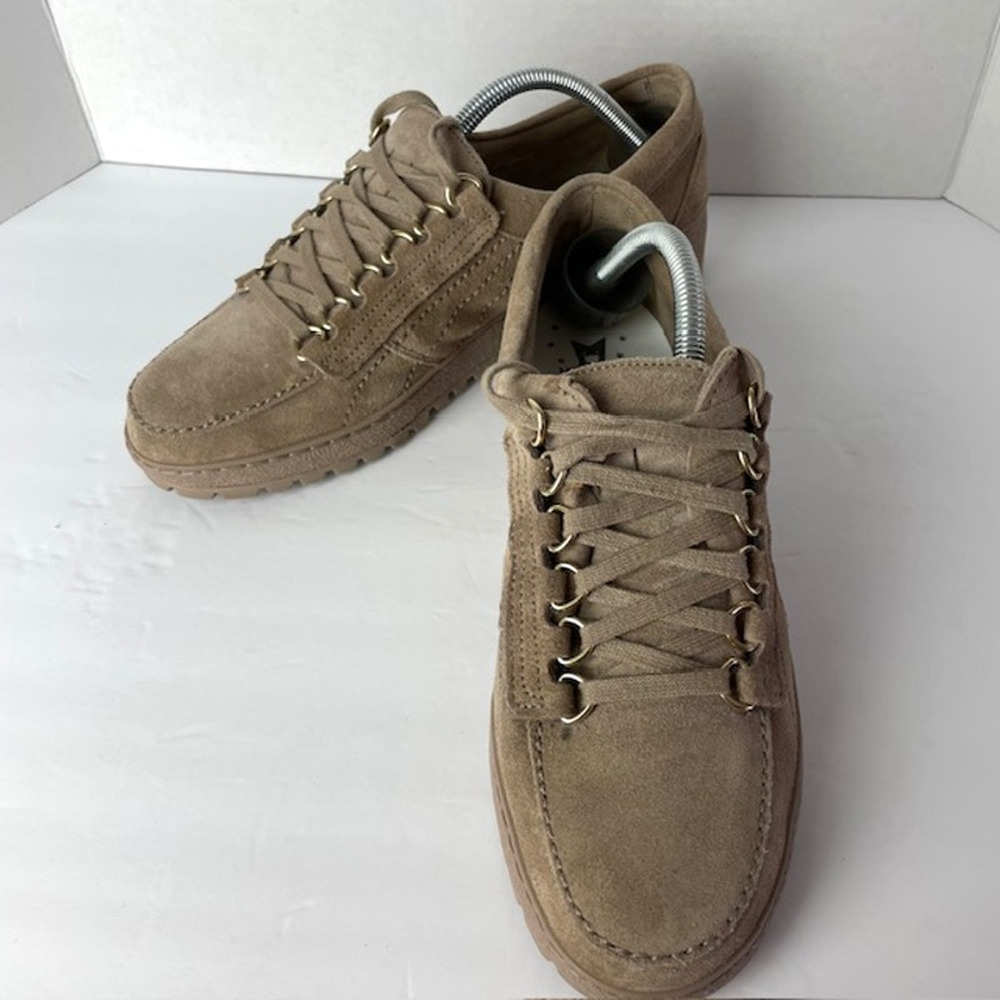 Mephisto Originals Suede Lace Up Sneakers Tan Comfort Women Walking Shoes 11.5